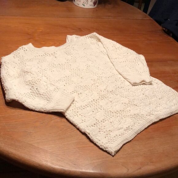 White Hand Knit Sweater - Picture 6 of 12